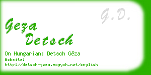 geza detsch business card